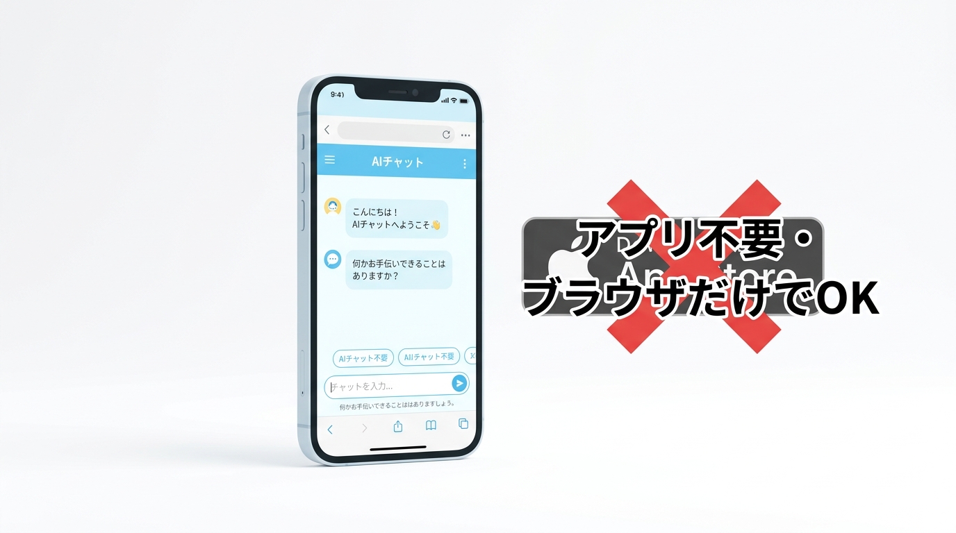 スマホのブラウザからAIチャットサイトを利用するイメージ