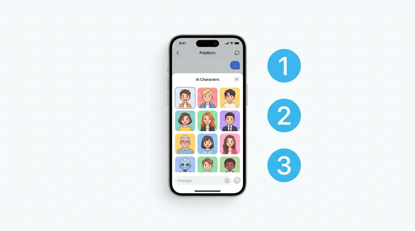 ポリバズの始め方・使い方を示すイラスト