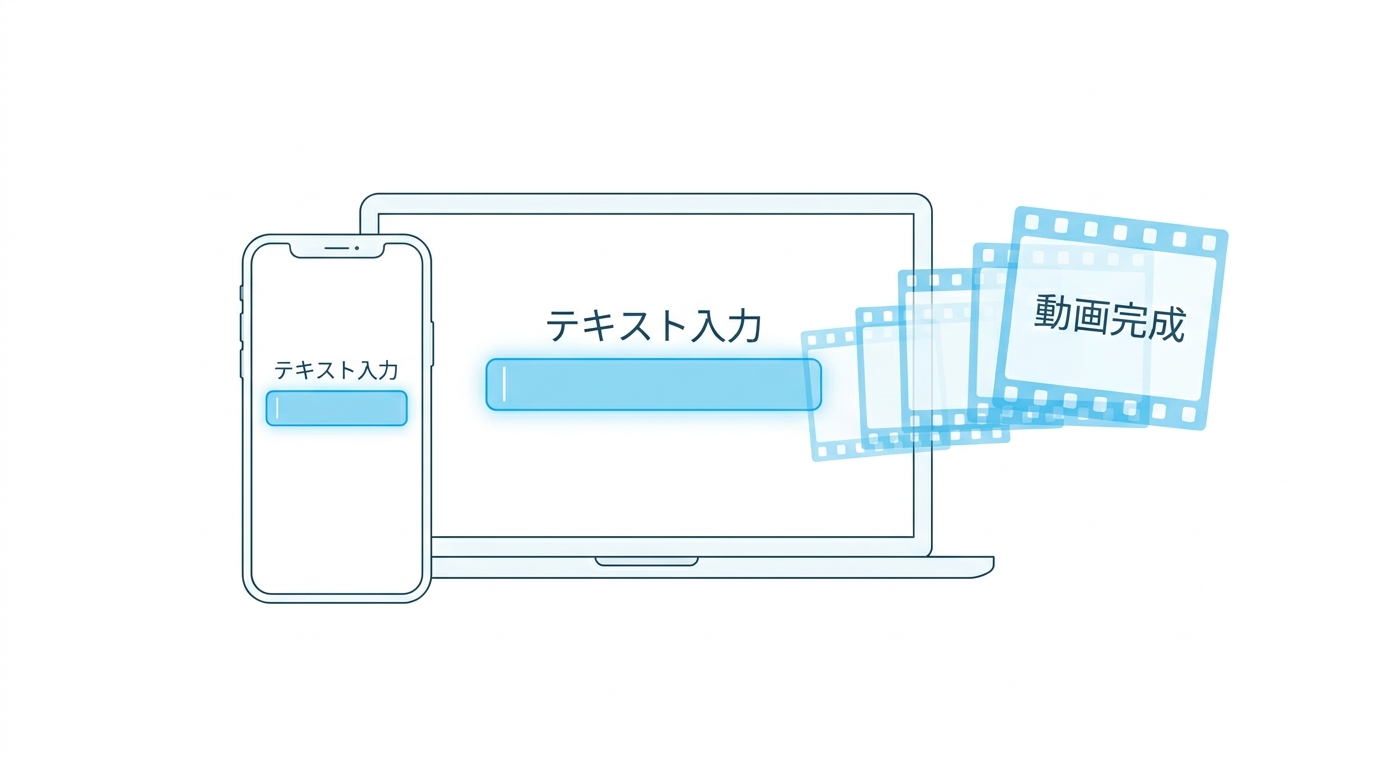 動画生成AIの無料ツールの概要を示すイラスト