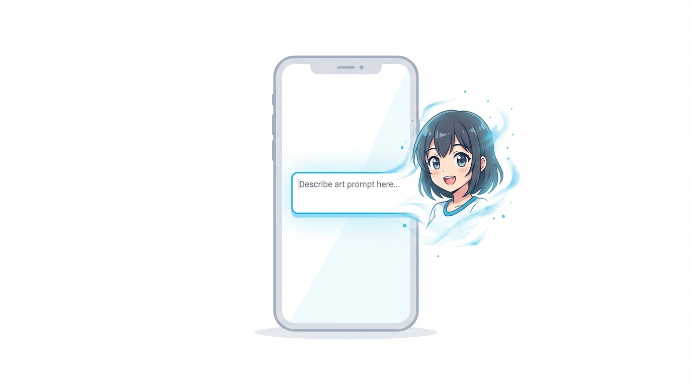 AIイラスト生成の仕組みを示すイラスト