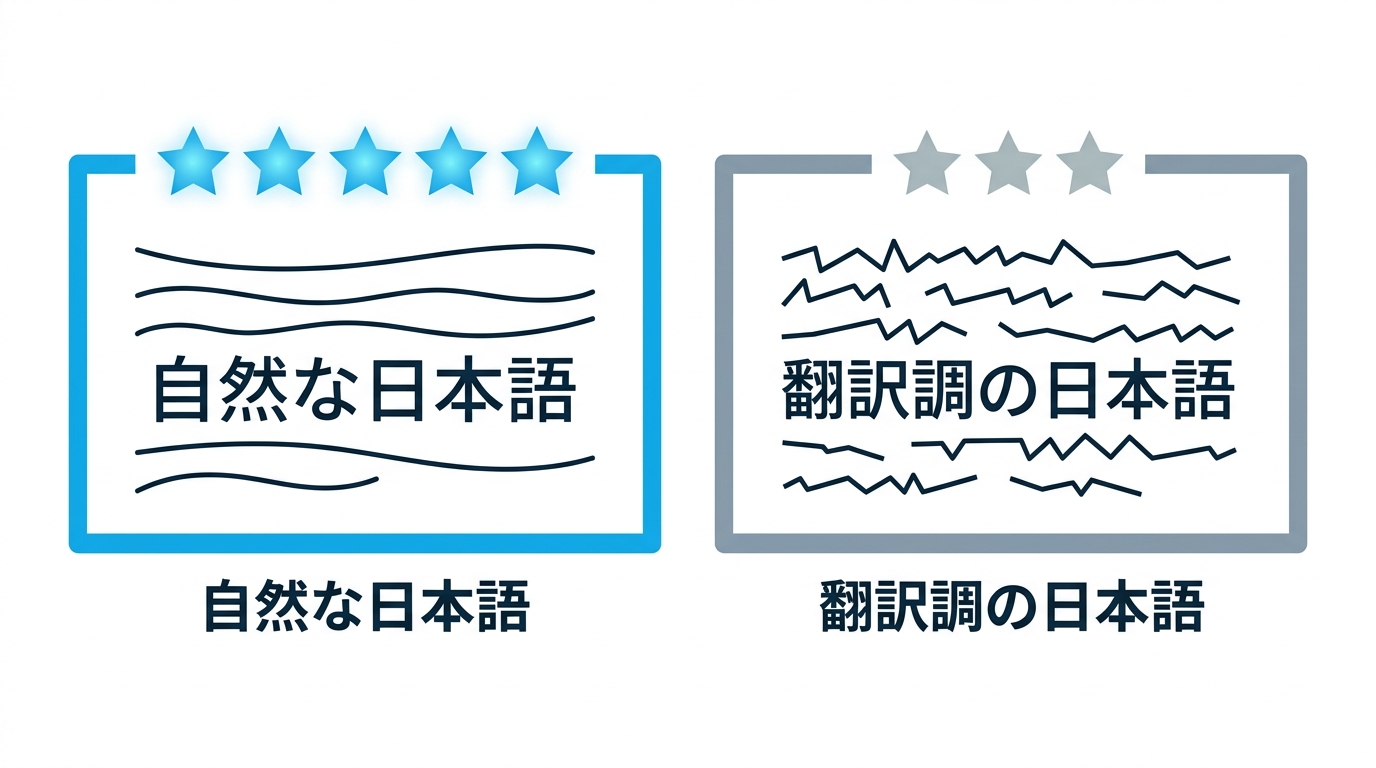 日本語の生成品質を比較するイメージ