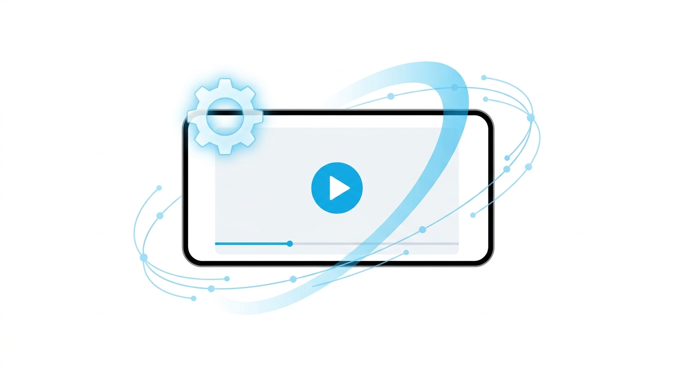 AI動画生成の概念を示す抽象的なイラスト