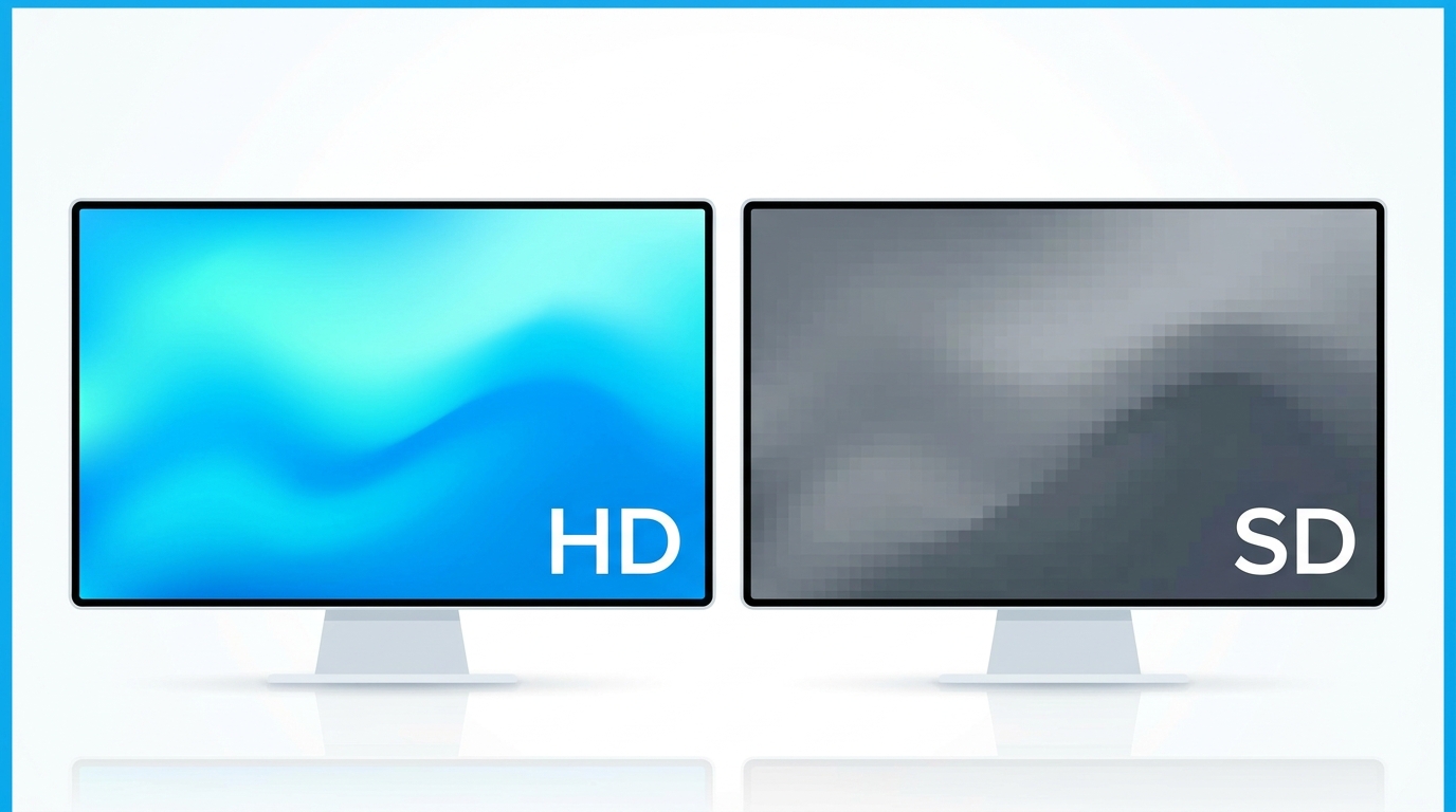 HD画質とSD画質の違いを示すイメージ