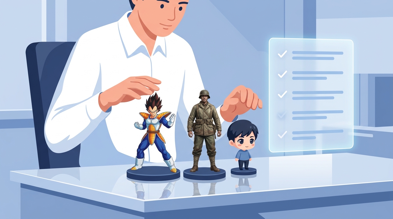 ChatGPTでAIフィギュアを作る方法を示すイラスト