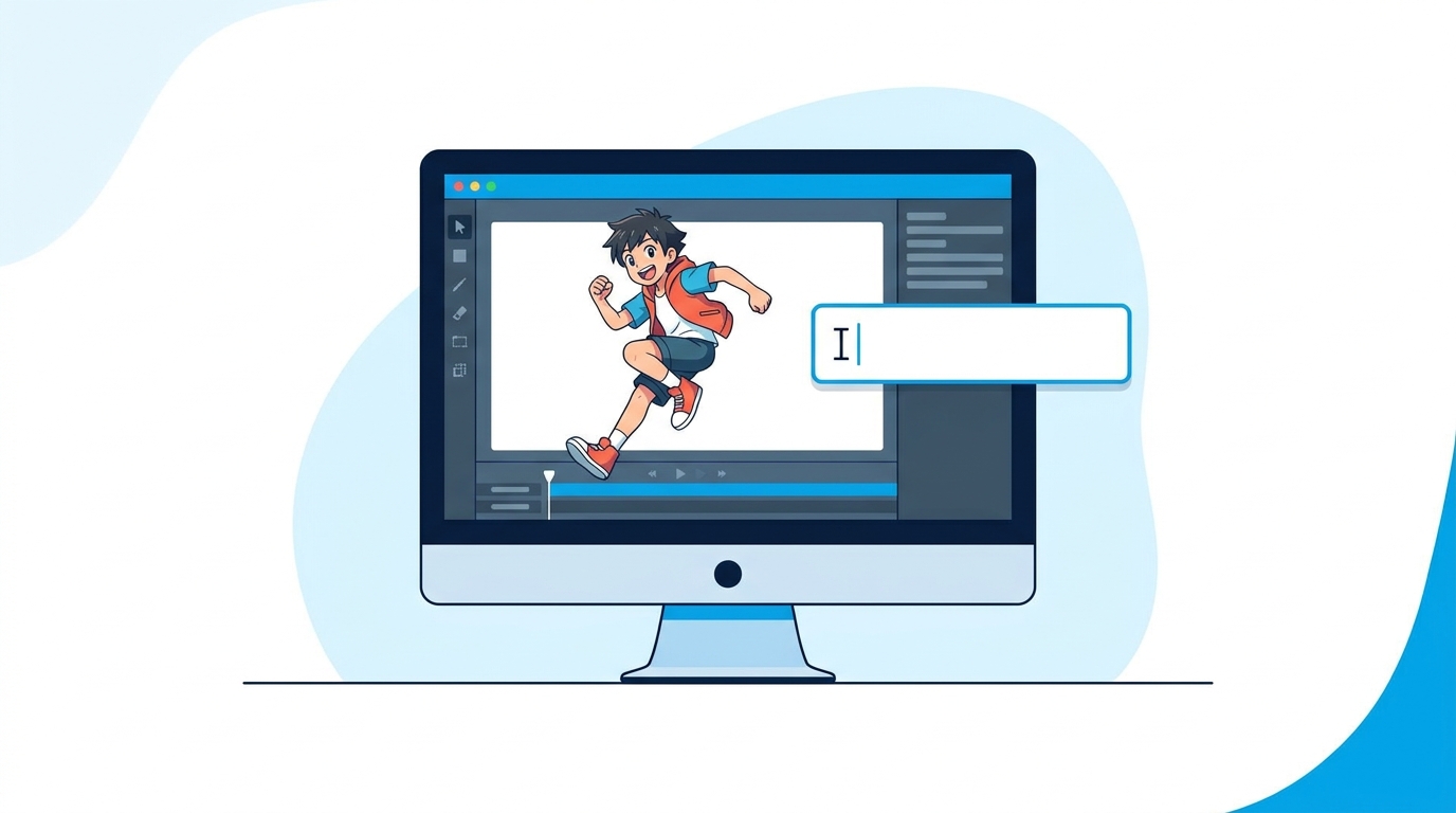 AIアニメーション作成ツールの概要を示すイラスト
