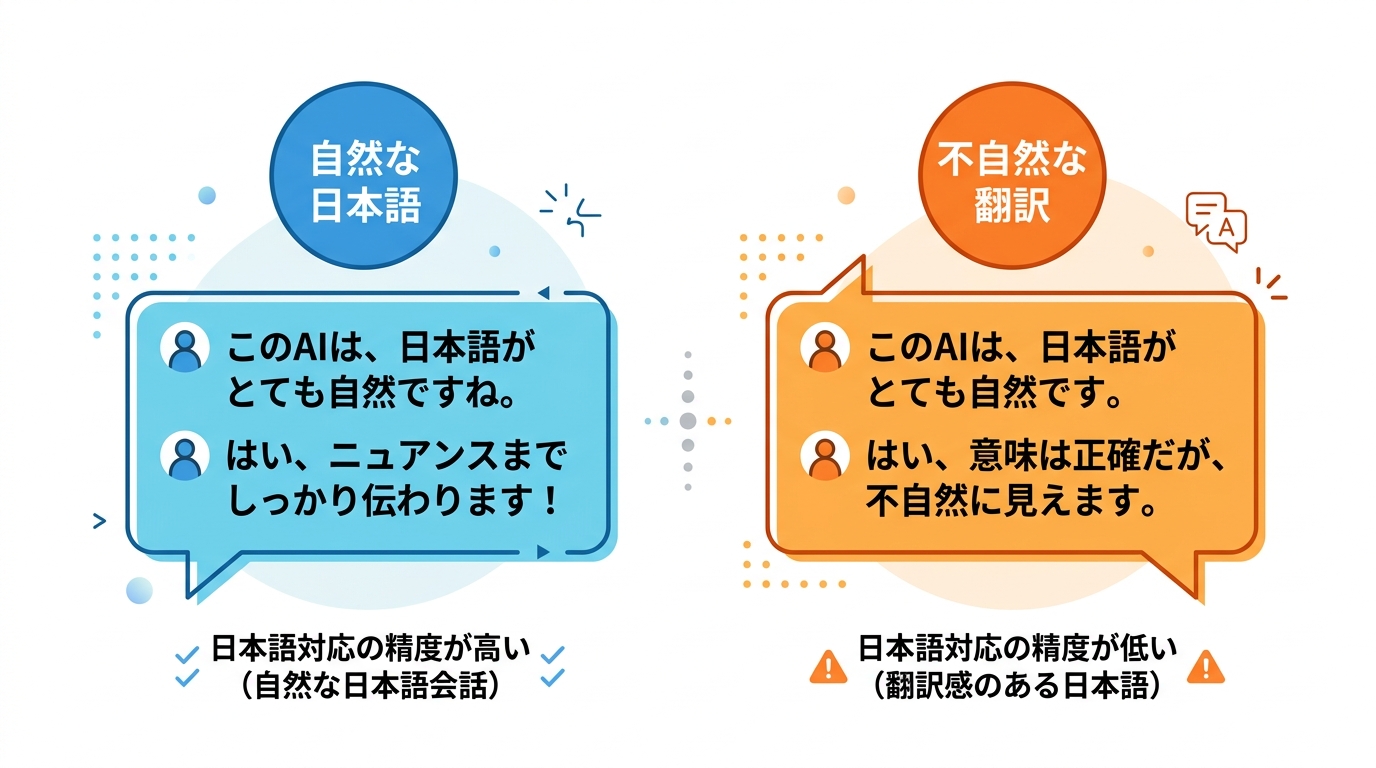 日本語対応の精度で比較するイメージ