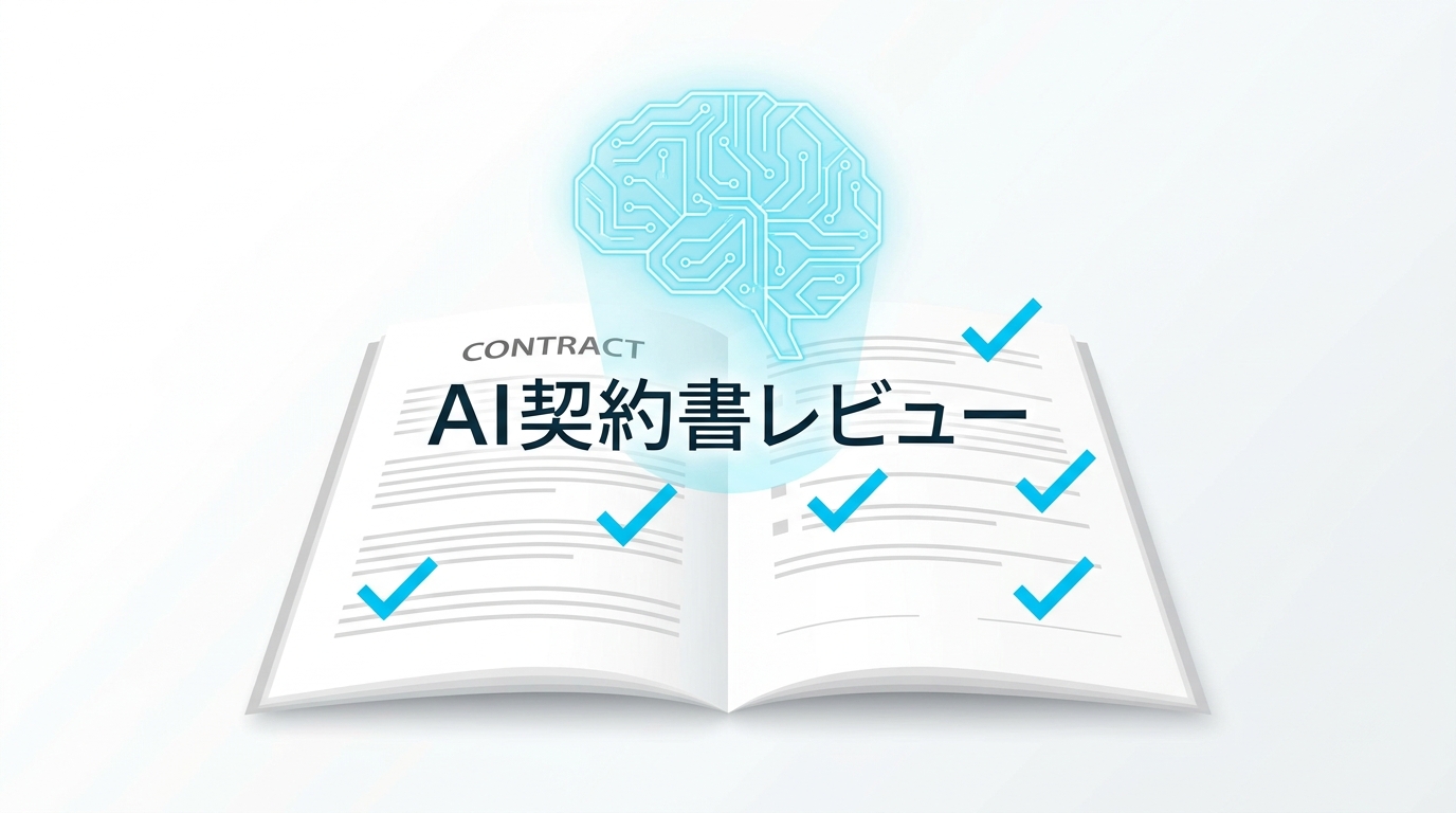 契約書AIレビューツールの概要を示すイラスト
