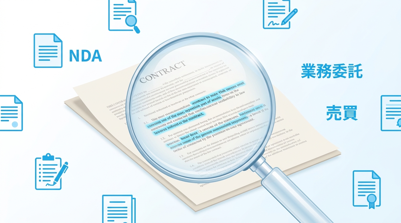 AIレビューの精度と対応契約書タイプで比較するイメージ