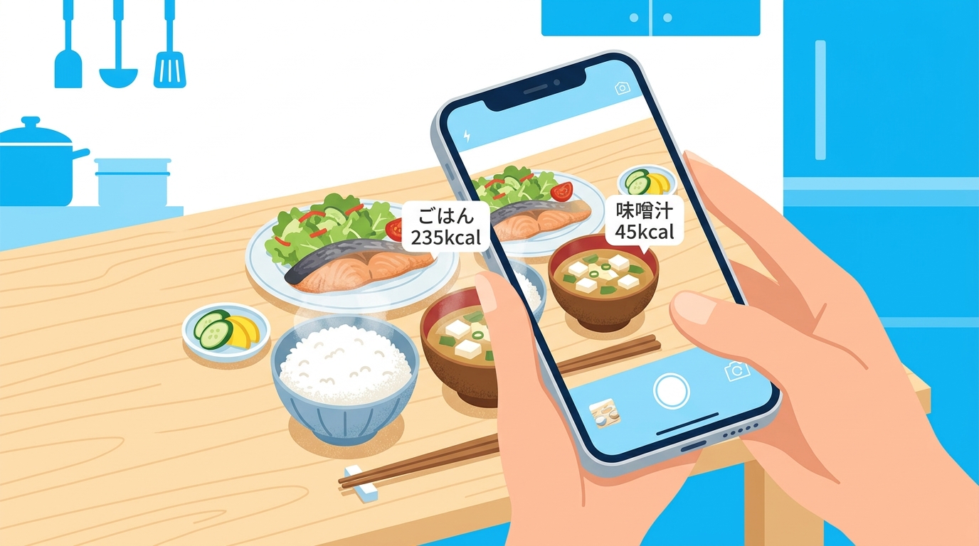 AIダイエットアプリの選び方を示すイラスト