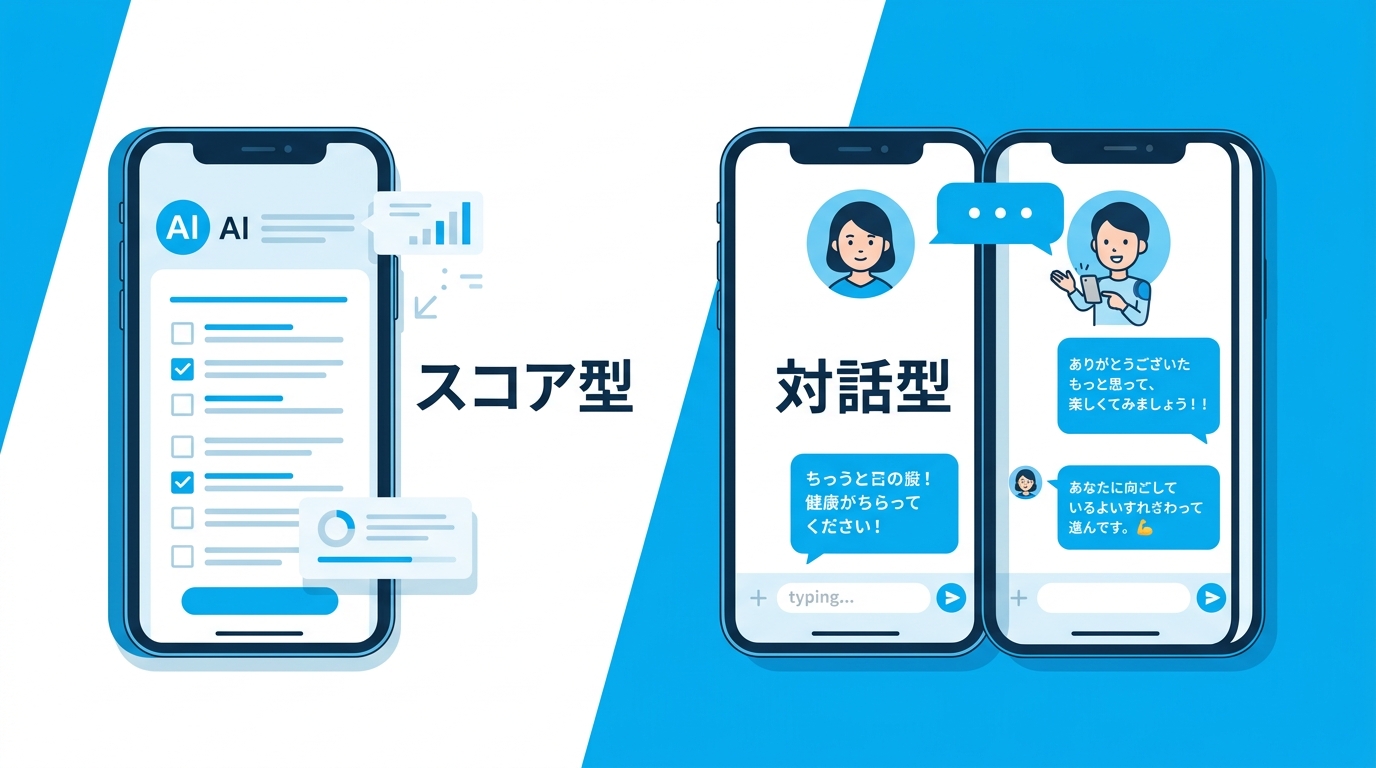 AI食事認識の精度を比較するイラスト