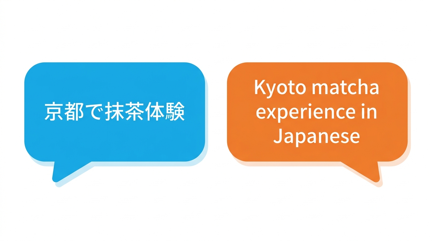 日本語対応の精度の違いを比較するイメージ