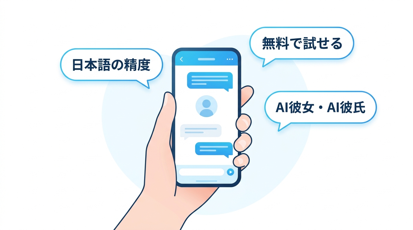 AI彼氏アプリを比較して選ぶまとめのイラスト