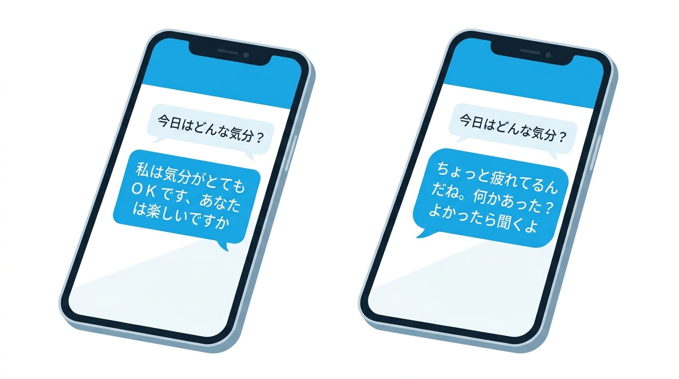 日本語対応の精度を比較するイメージ