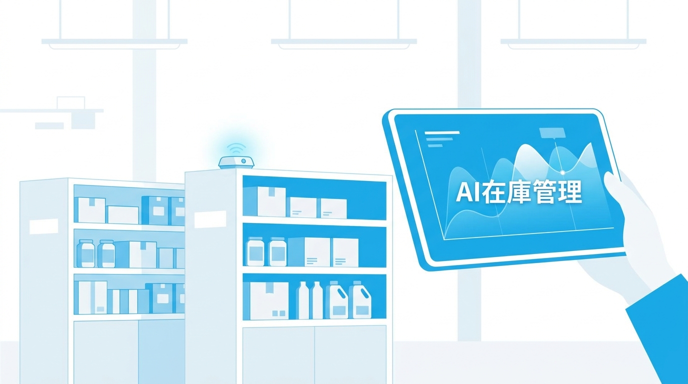 AI在庫管理の概要を示すイラスト