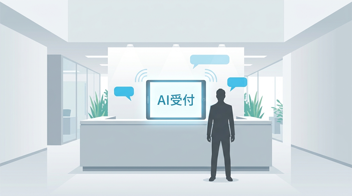 AI受付システムの概念を示すイラスト