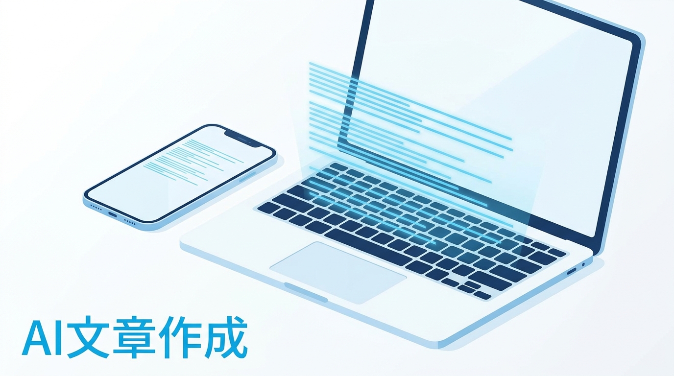 AI文章作成ツールの概要を示すイラスト