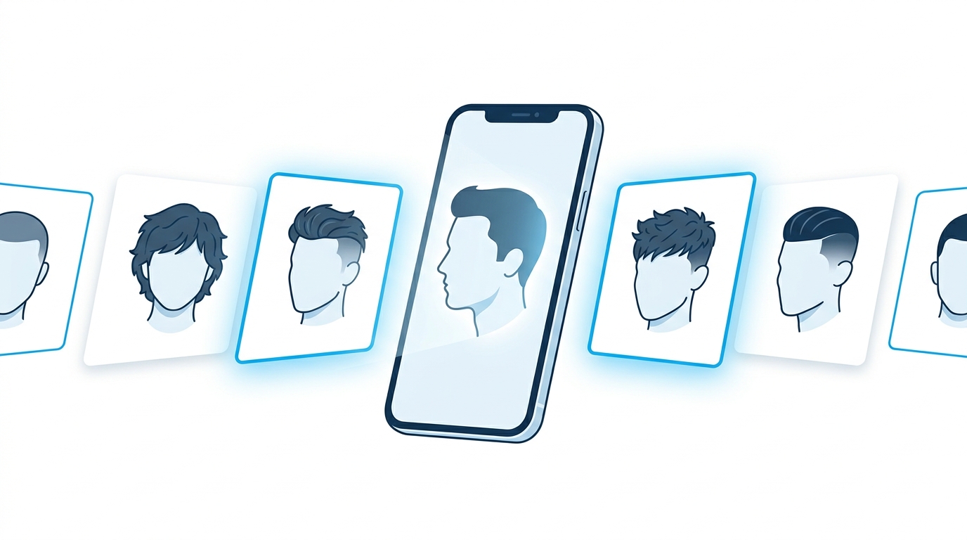 AI髪型診断の概要を示すイラスト