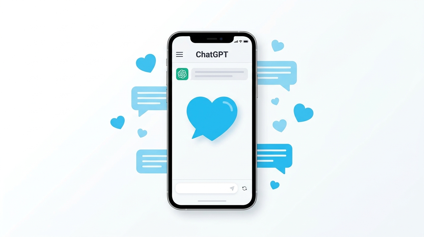 ChatGPTでAI彼氏を作る概念を示すイラスト