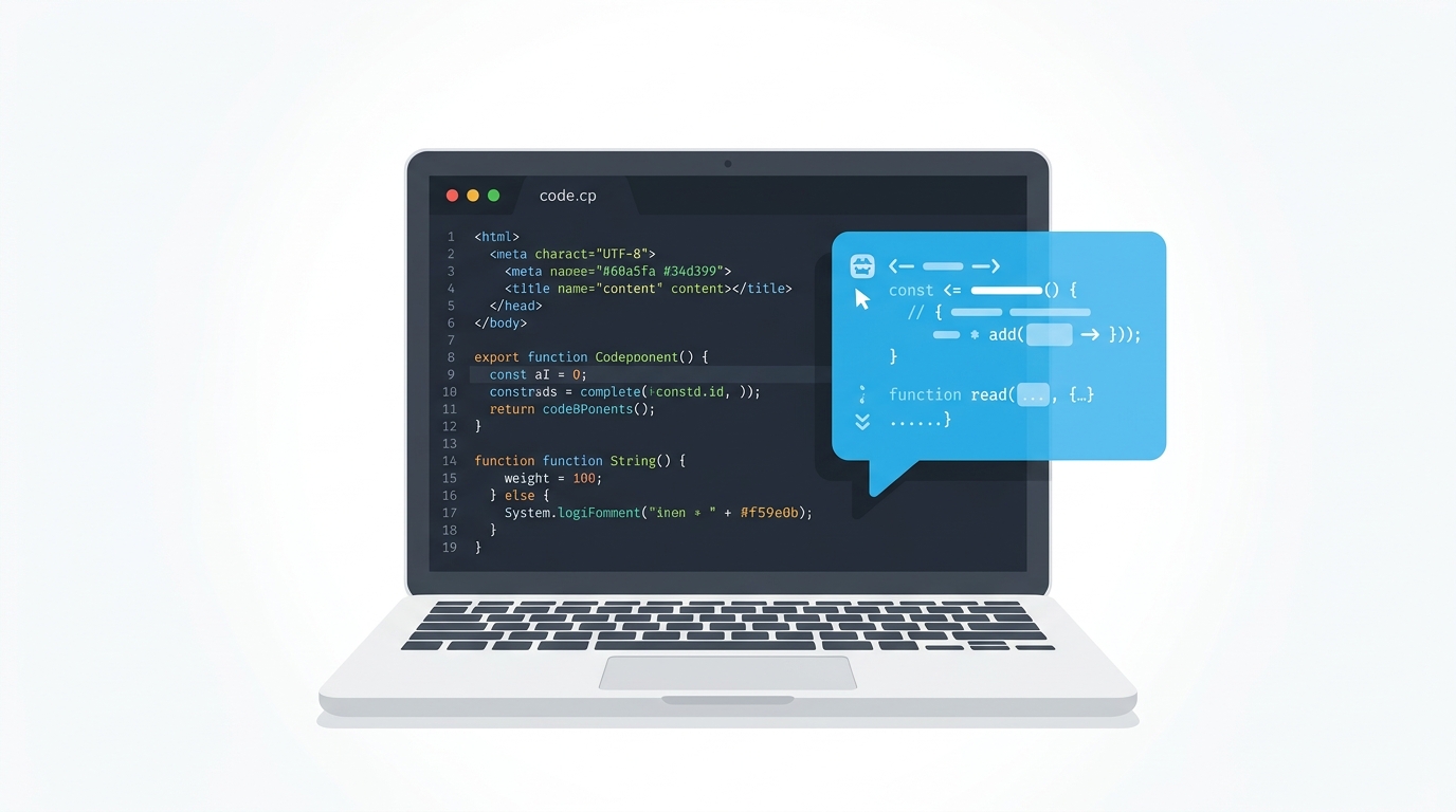 AIプログラミングツールの概念を示すイラスト