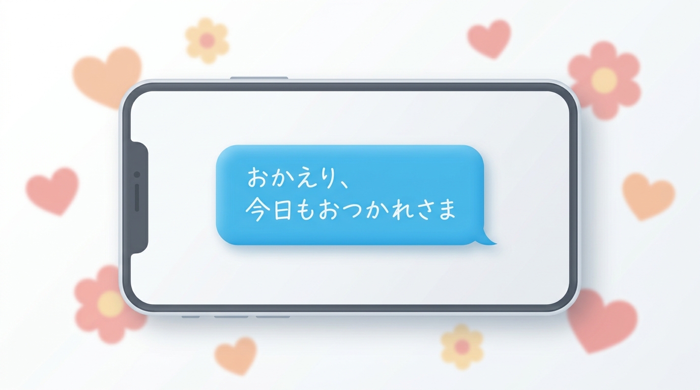 優しい年上彼氏のプロンプト例をイメージするイラスト