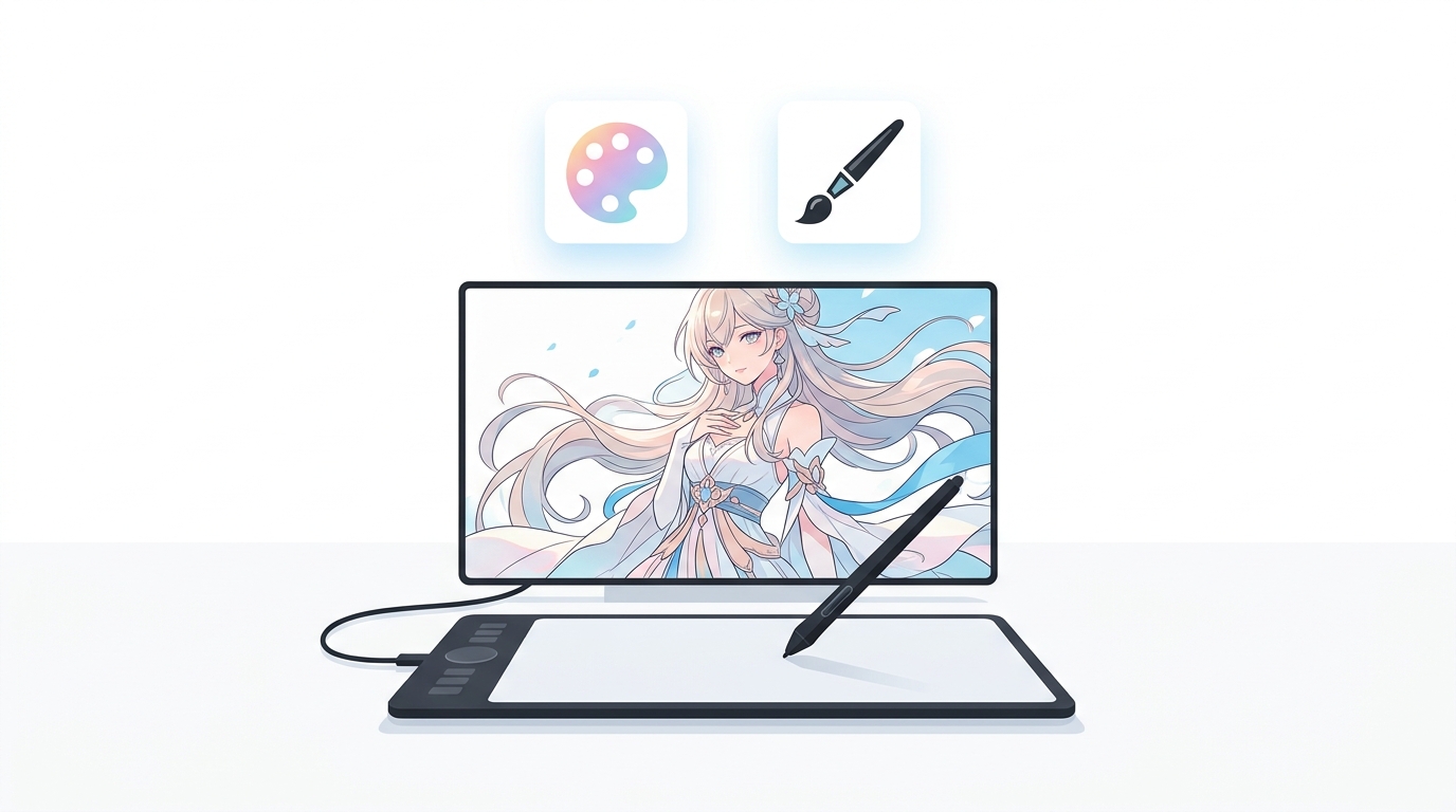 アニメ系AI美少女の特徴を示すイラスト