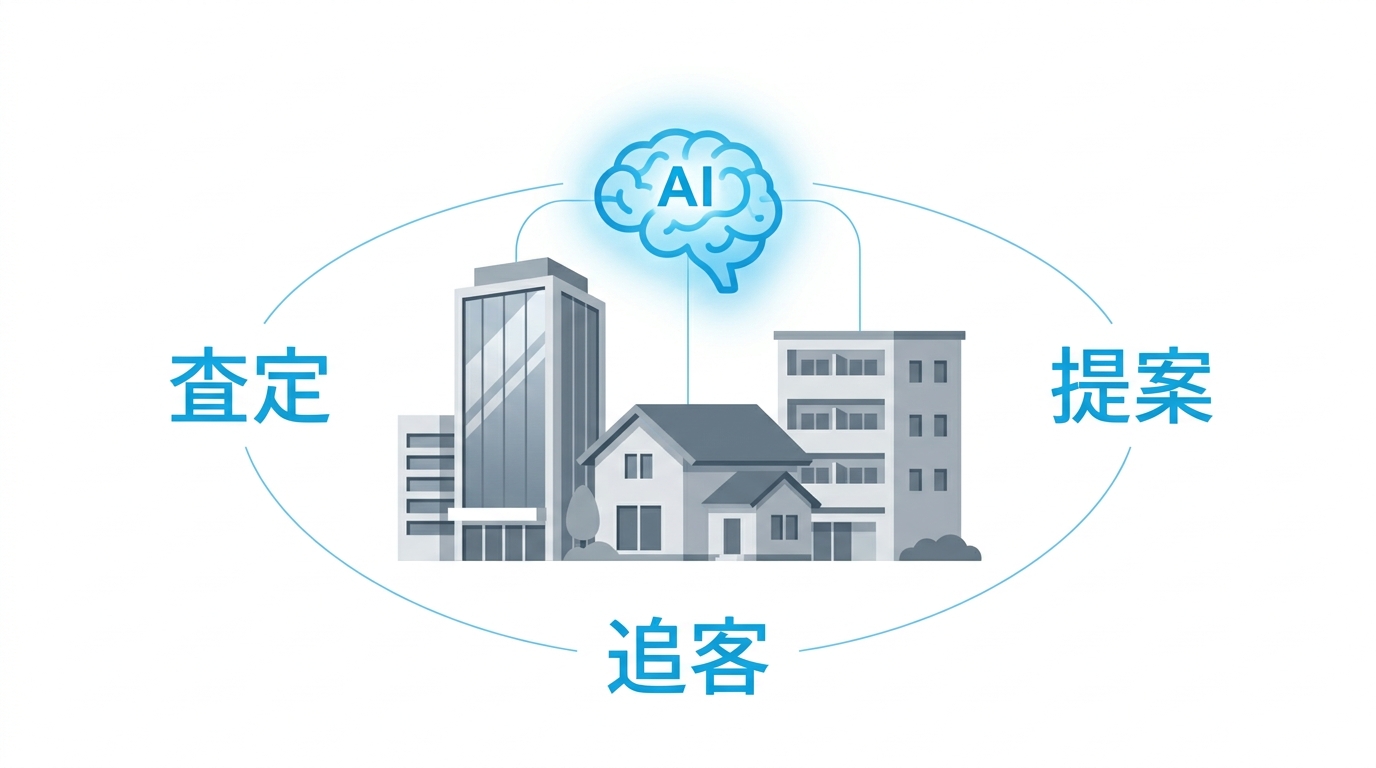 不動産AIツールの概要を示すイラスト