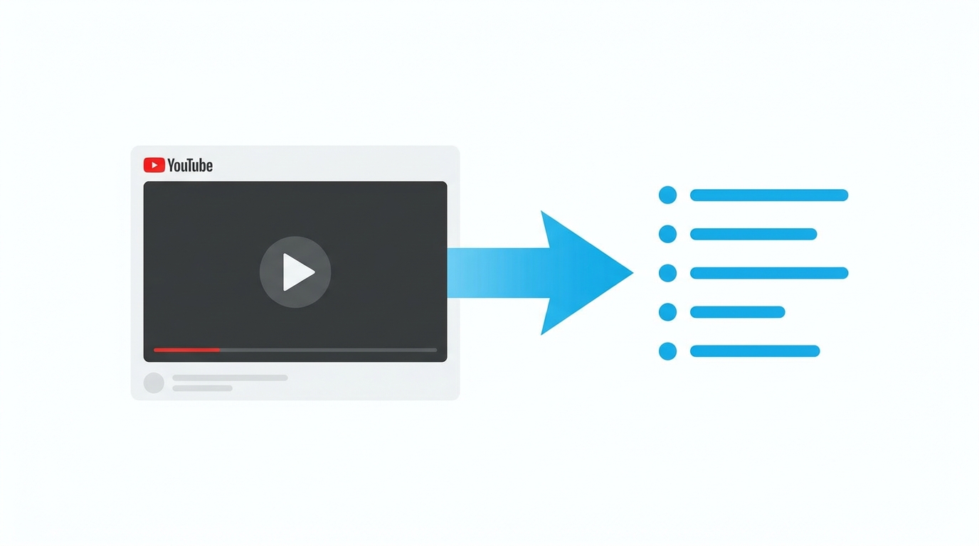 YouTube動画のAI要約ツールの概要を示すイラスト