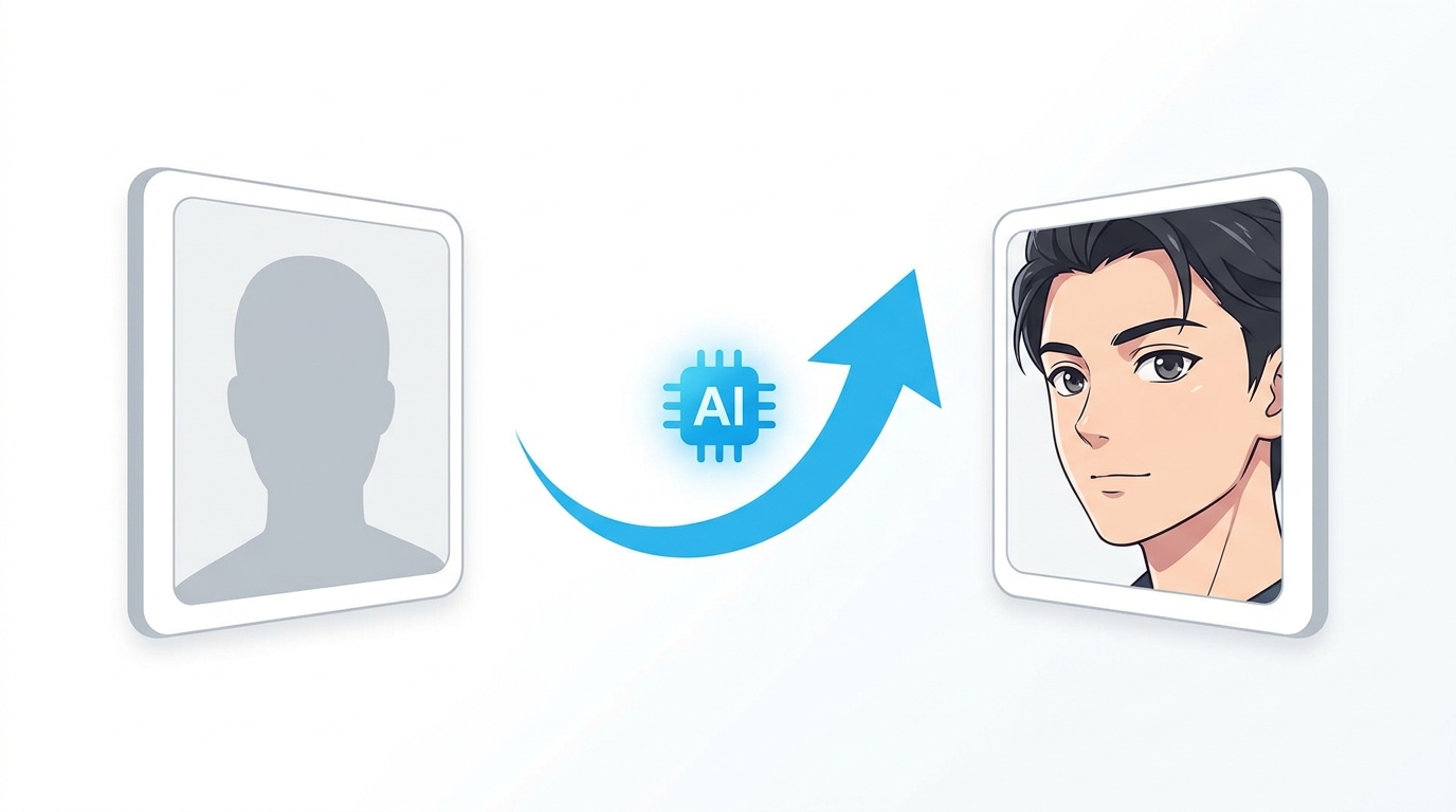写真をアニメ化するAIアプリの概要を示すイラスト