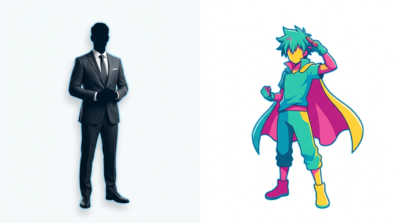 アバターのスタイルの種類を示すイラスト