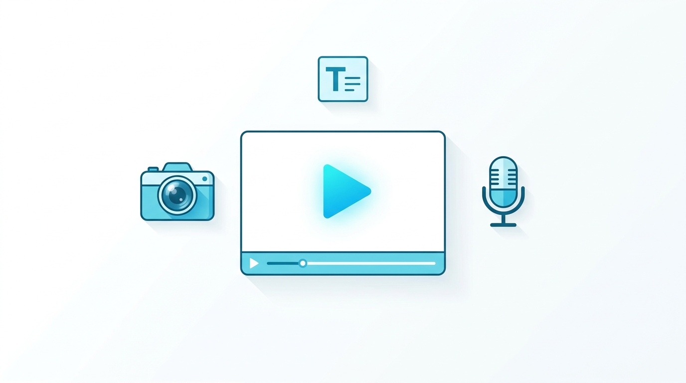 動画生成AIの多彩な機能を示すイラスト