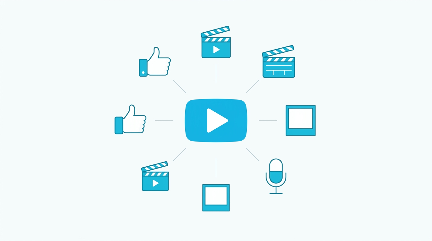 動画生成AIの用途別の選び方を示すイラスト