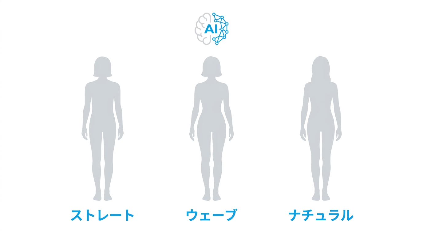 AI骨格診断の3タイプ分類を示すイラスト