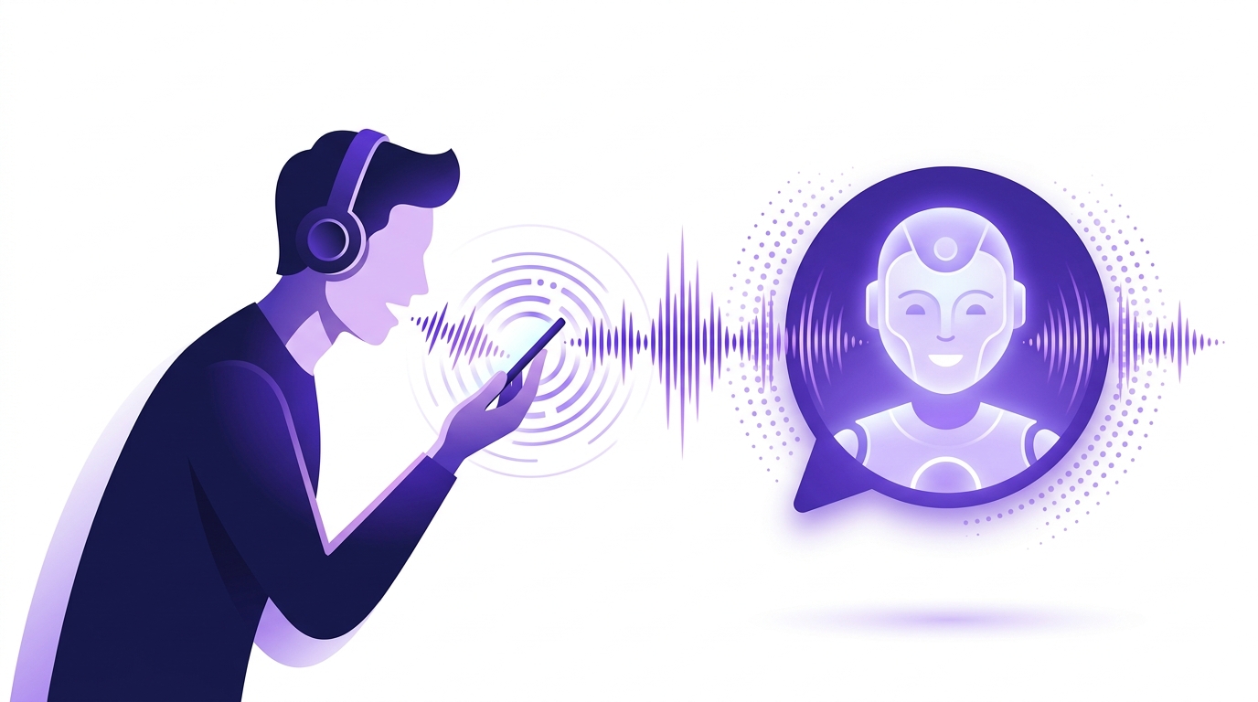 OurDream AIのリアルタイム音声通話機能を表現するイラスト