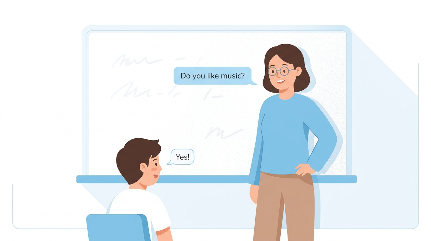 初心者向けにやさしい英語で会話を始めるイラスト