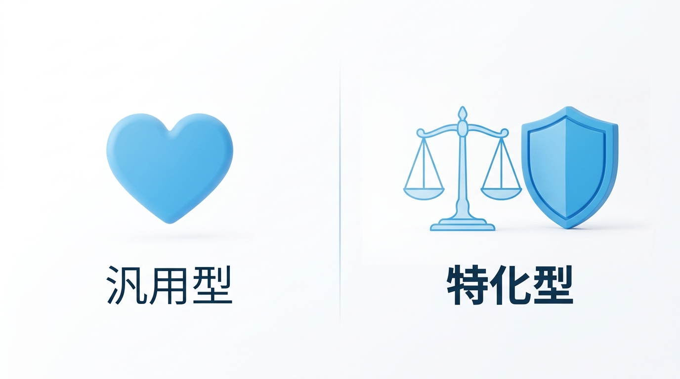 AIカウンセラーと汎用型AI相談サービスの違いを示すイラスト