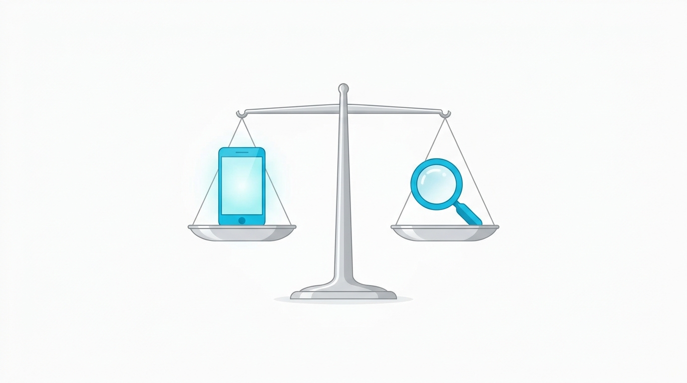 AI相談.comとChatGPTの悩み相談の使用感の違いを示すイラスト