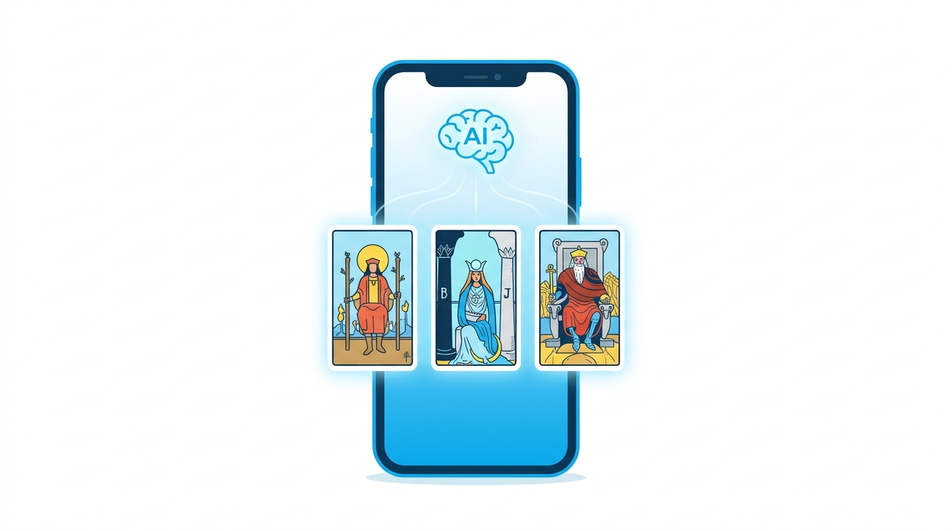 TarotAIの始め方・使い方を示すイラスト