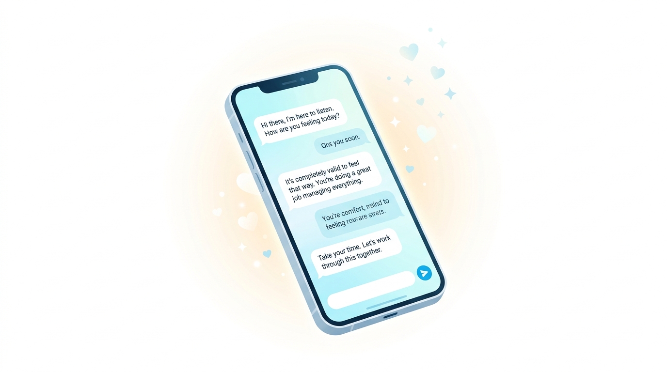 SELF MINDの口コミ・AIカウンセリング体験を示すイラスト
