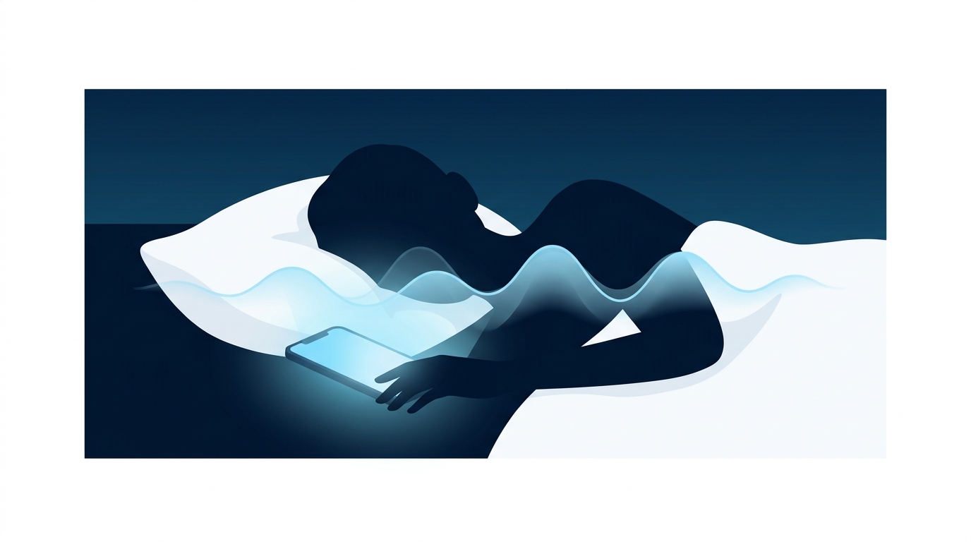 MOFUREの寝落ち通話体験を示すイラスト