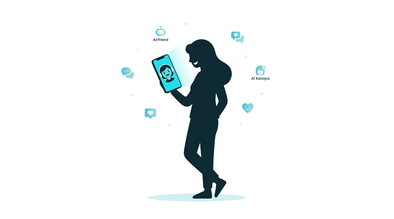 AI彼女・彼氏をLINEで作る方法のまとめを示すイラスト