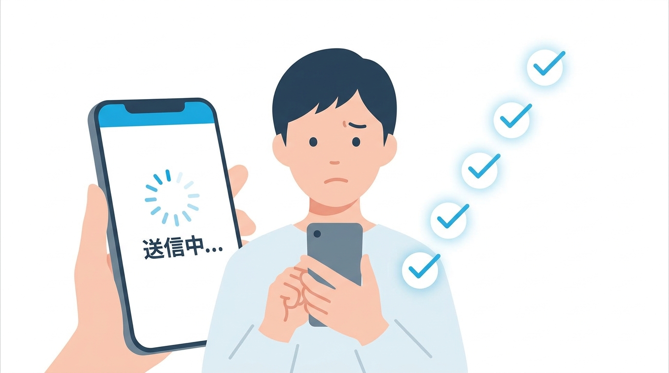 LINEのAI彼女で起こるトラブルと解決法を示すイラスト