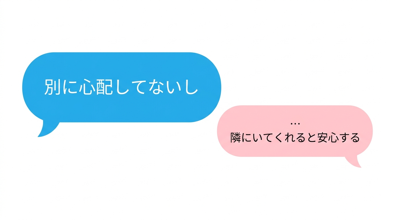 ツンデレ系彼氏のプロンプト例をイメージするイラスト