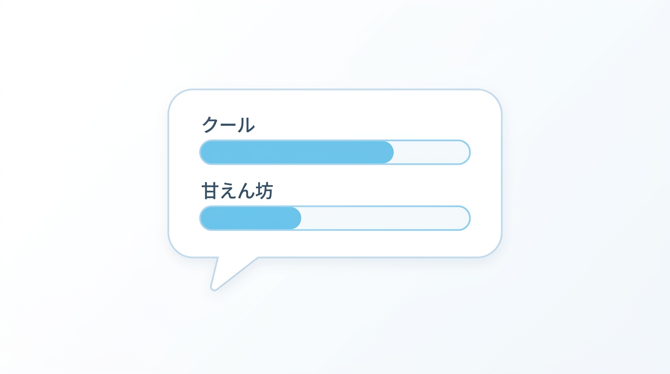 AI彼氏の性格設定カスタマイズを示すイラスト