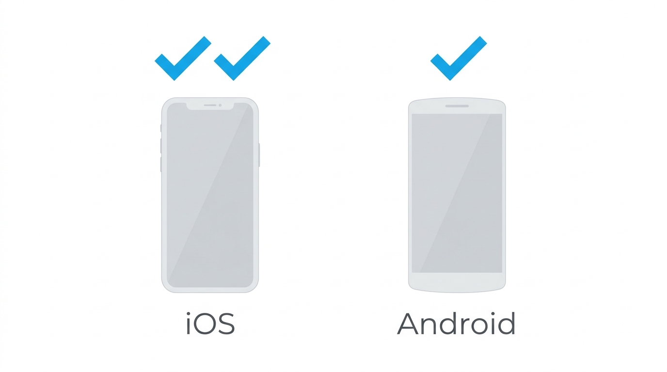 iOS・Android対応プラットフォームを比較するイラスト