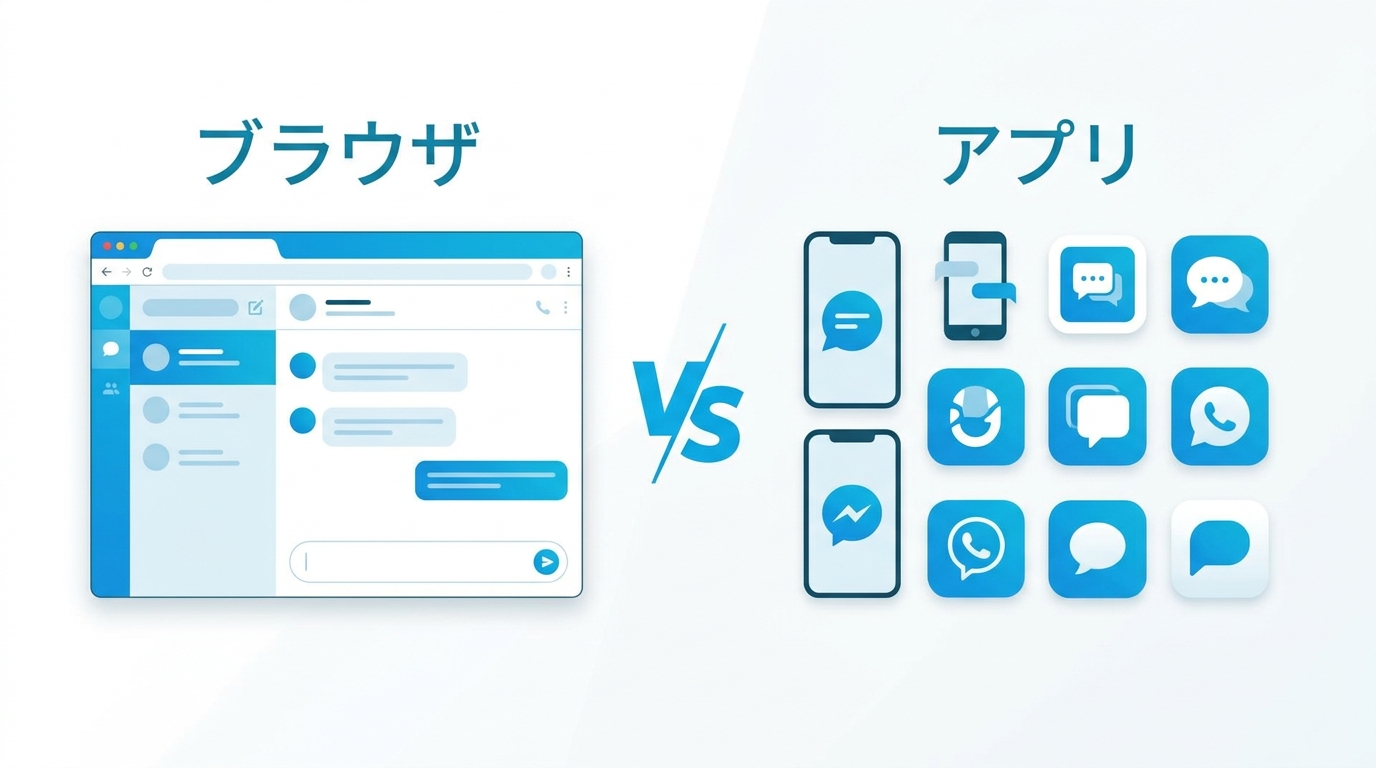ブラウザ対応かアプリ対応かで選ぶ