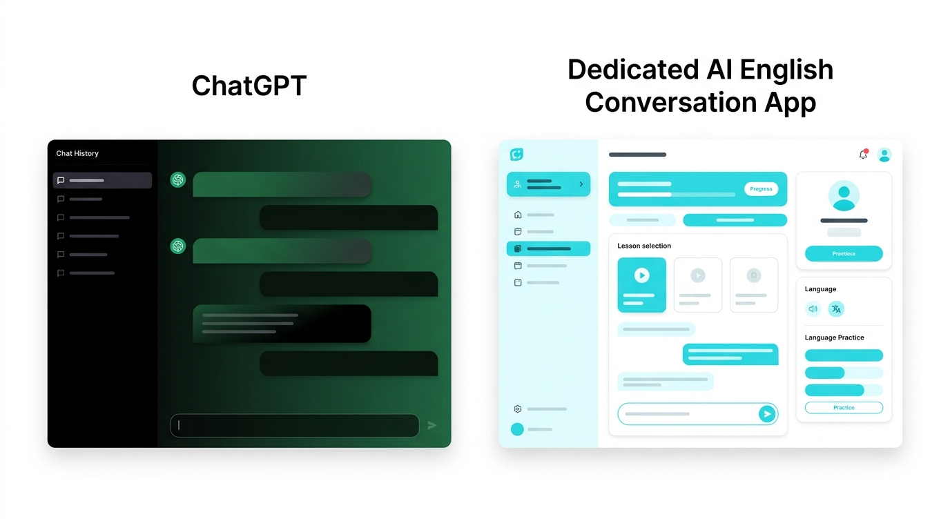 ChatGPTと専用AI英会話アプリの違い