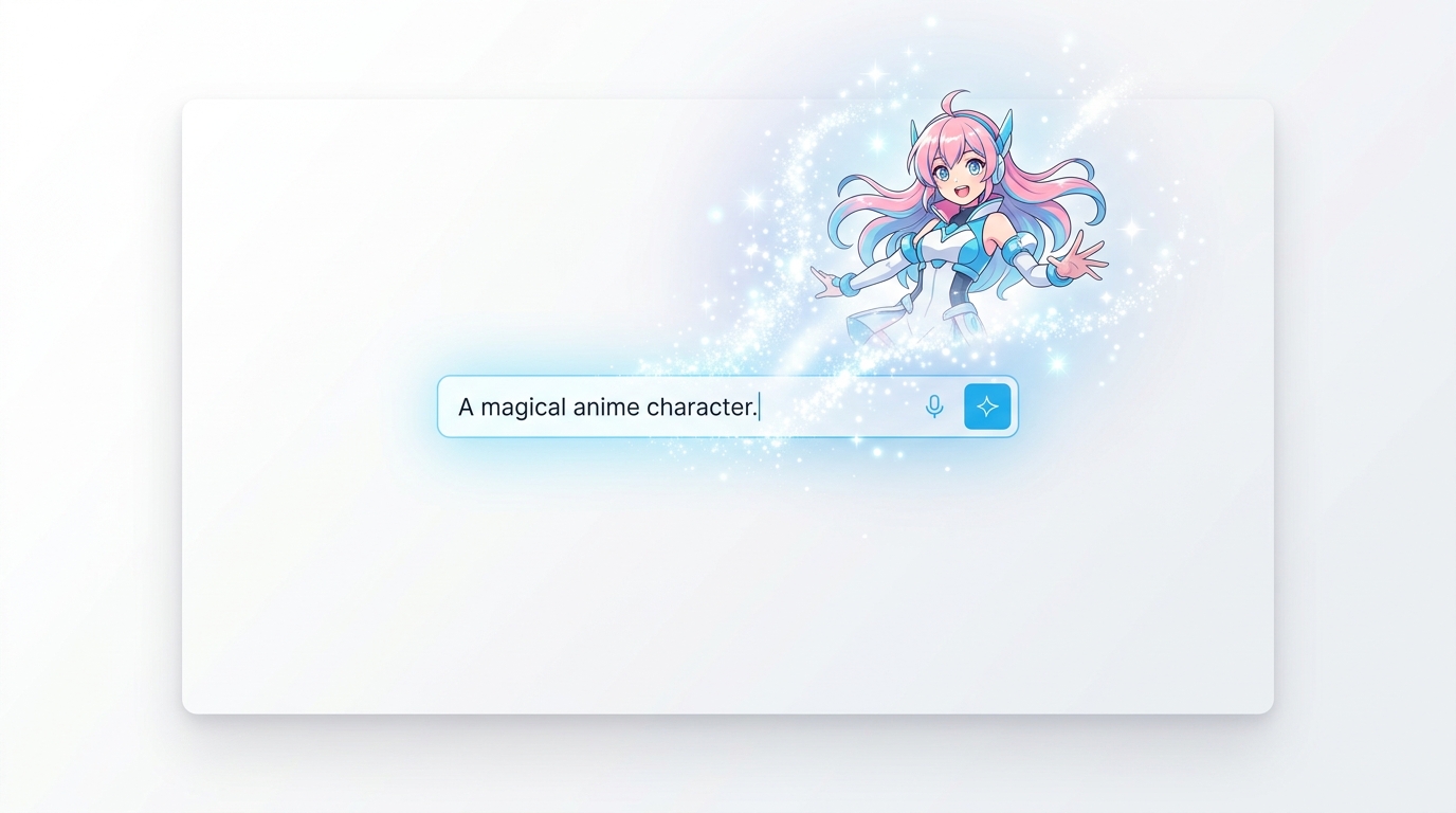AIイラスト生成でキャラクターの外見を自動作成するイメージ