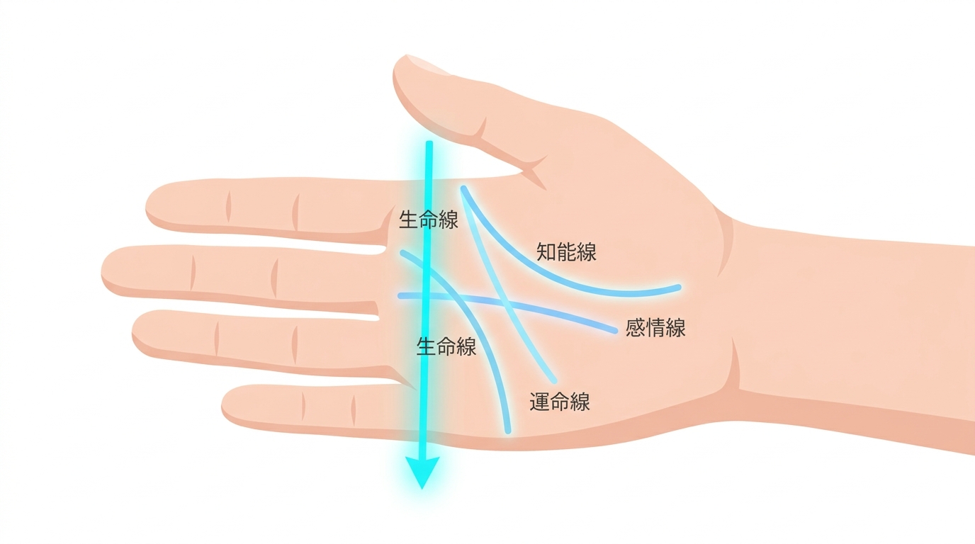 AI手相占いの写真読み取り精度を示すイラスト